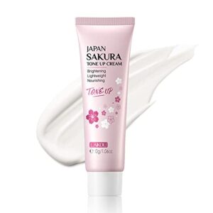 MIESCHER Whitening Tone up Cream Sakura Tone up Cream Face 1.06 Fl OZ Hydrating & Smooth Dry Skin Lightweight Nourishing Cream Brightening Facial Skin Lazy Face Cream Skin Care Products